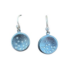 Boucles d'oreilles Snowfall en or 14ky et argent avec diamants blancs