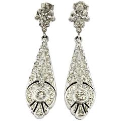 Stunning Circa 1950s 18kt Gold Featuring 3 Carats of Diamonds in Dangle Earrings