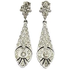 Stunning Circa 1950s 18kt Gold Featuring 3 Carats of Diamonds in Dangle Earrings Stunning Circa 1950s 18kt Gold Featuring 3 Carats of Diamonds in Dangle Earrings