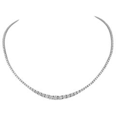 Alexander 7.55 Carat Diamond Tennis Riviera Necklace 18k White Gold