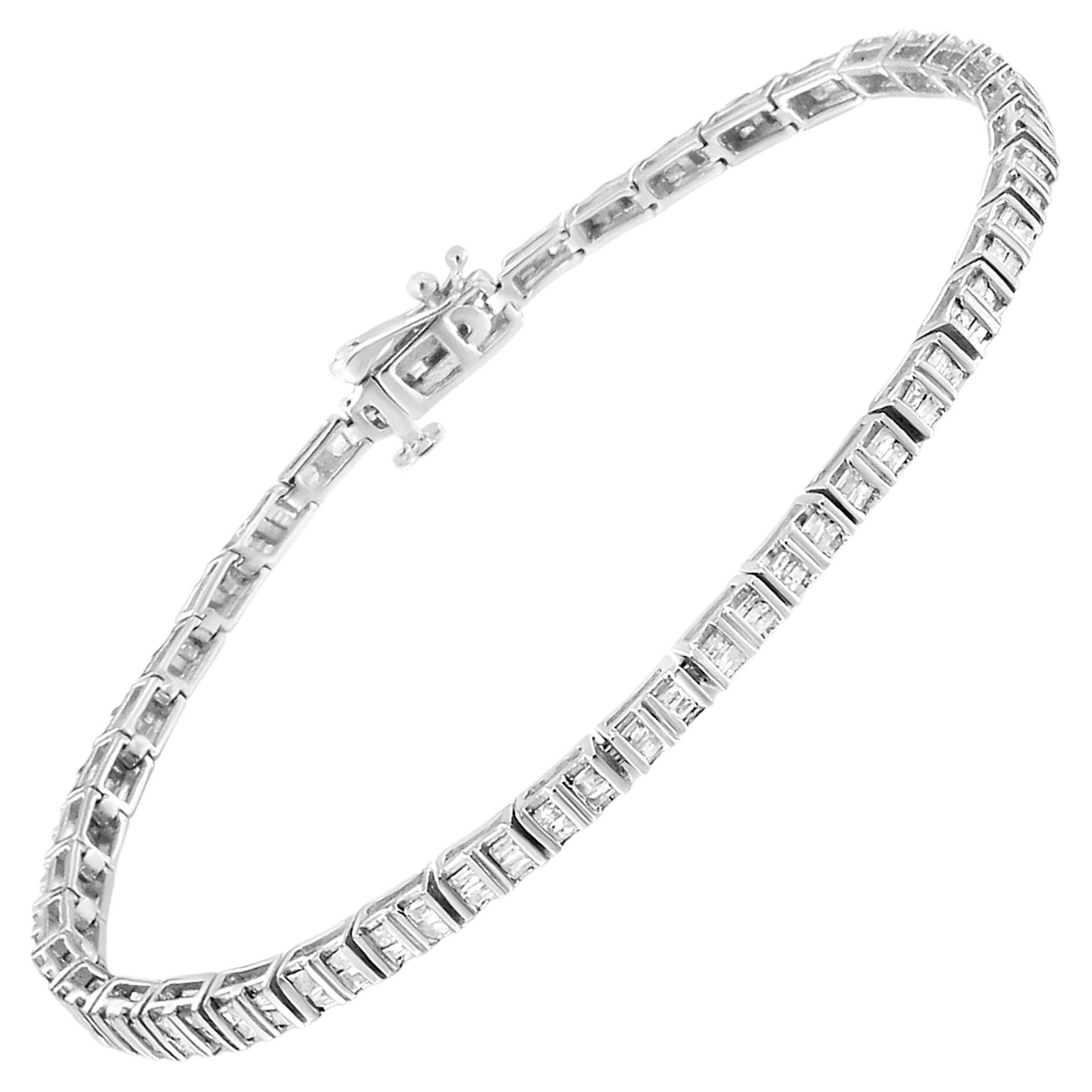 .925 Sterling Silver 1.0 Carat Diamond Tennis Bracelet