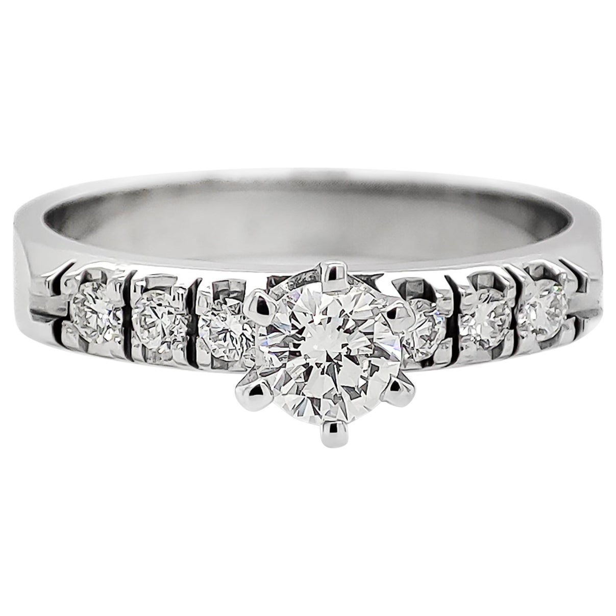 NO RESERVE 0.46CTW Diamond Ring 14K White Gold  For Sale