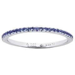 Alex Jona: 18 Karat Weißgold Eternity-Ring mit blauem Saphir