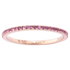 Alex Jona: 18 Karat Roségold Eternity-Ring mit rosa Saphir und Saphir