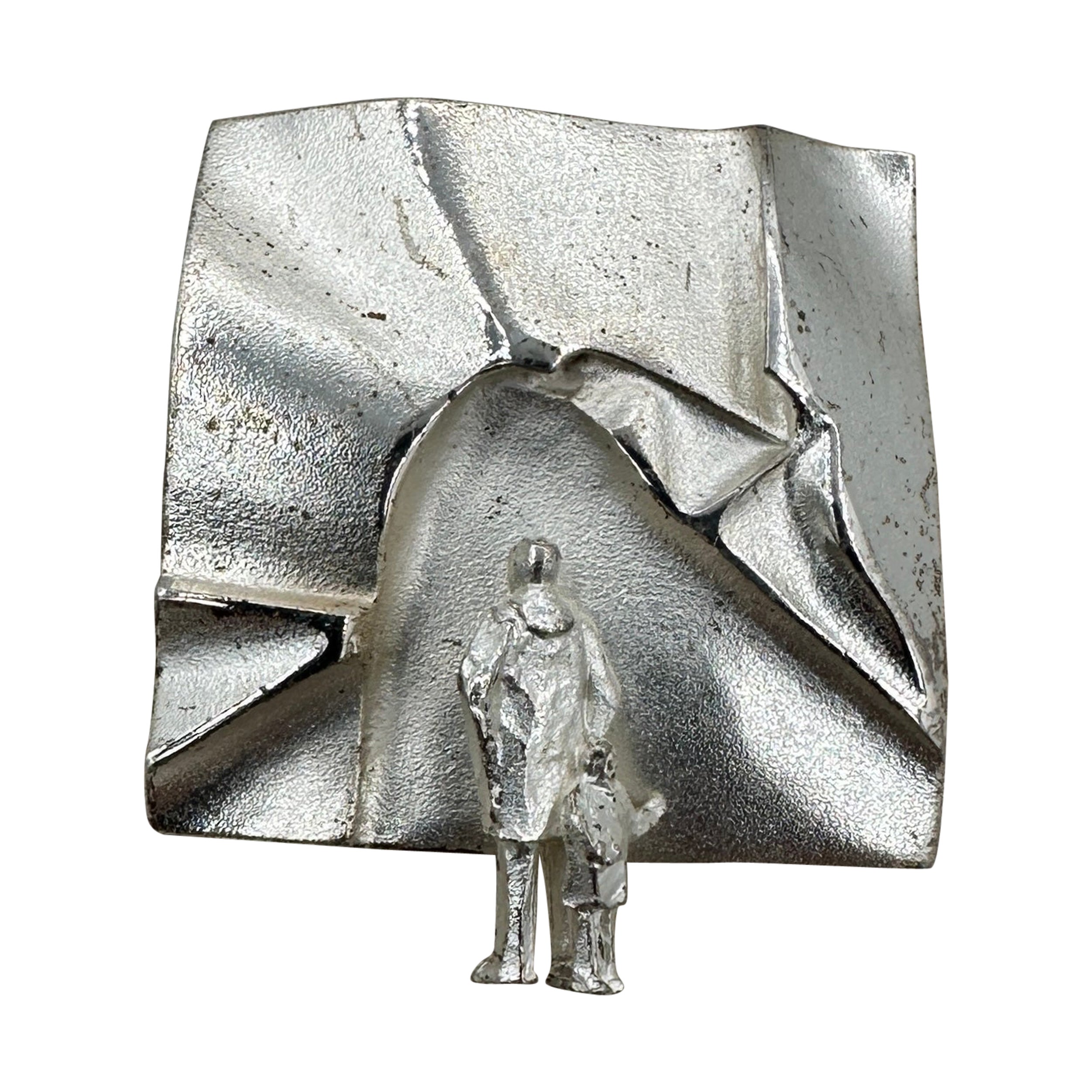 Lapponia Brooch Man and Child Björn Weckström Finland Modernist Man From Mercury