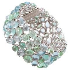 Robert Erich 52,35 Karat Aquamarin 65,13 Karat Turmalin Diamant-Armband