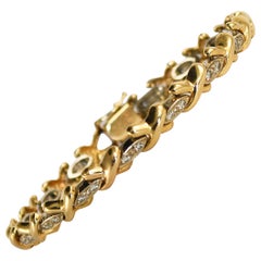Retro 14k Two Tone Yellow and White Gold Bracelet .79cts TCW – Length 7.5