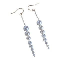 Marina J. Graduated Pearl Dangle Earring with 14k Yellow Gold