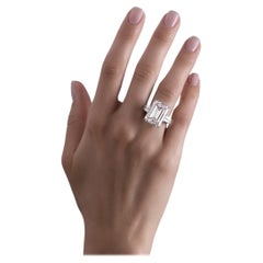 Gia Certified 8 Carat Emerald Cut D Color FLAWLESS Diamond Platinum Ring