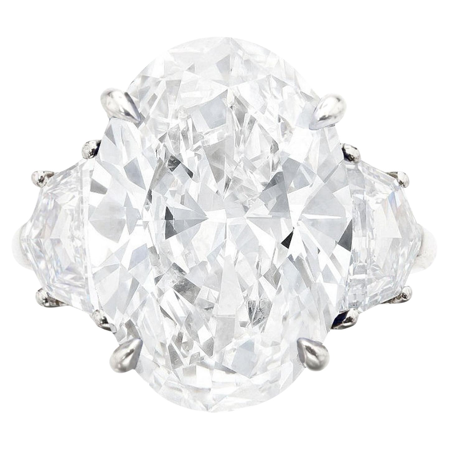 Bague solitaire en diamant taille ovale de 6 carats certifiée GIA en vente