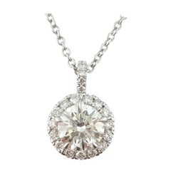 18 Karat White Gold Diamond Pendant Necklace #15077