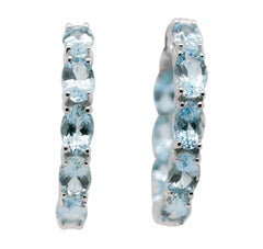 15.99 Ctw Natural Aquamarine 925 Sterling Silver Dangle Drop Earrings Jewelry 