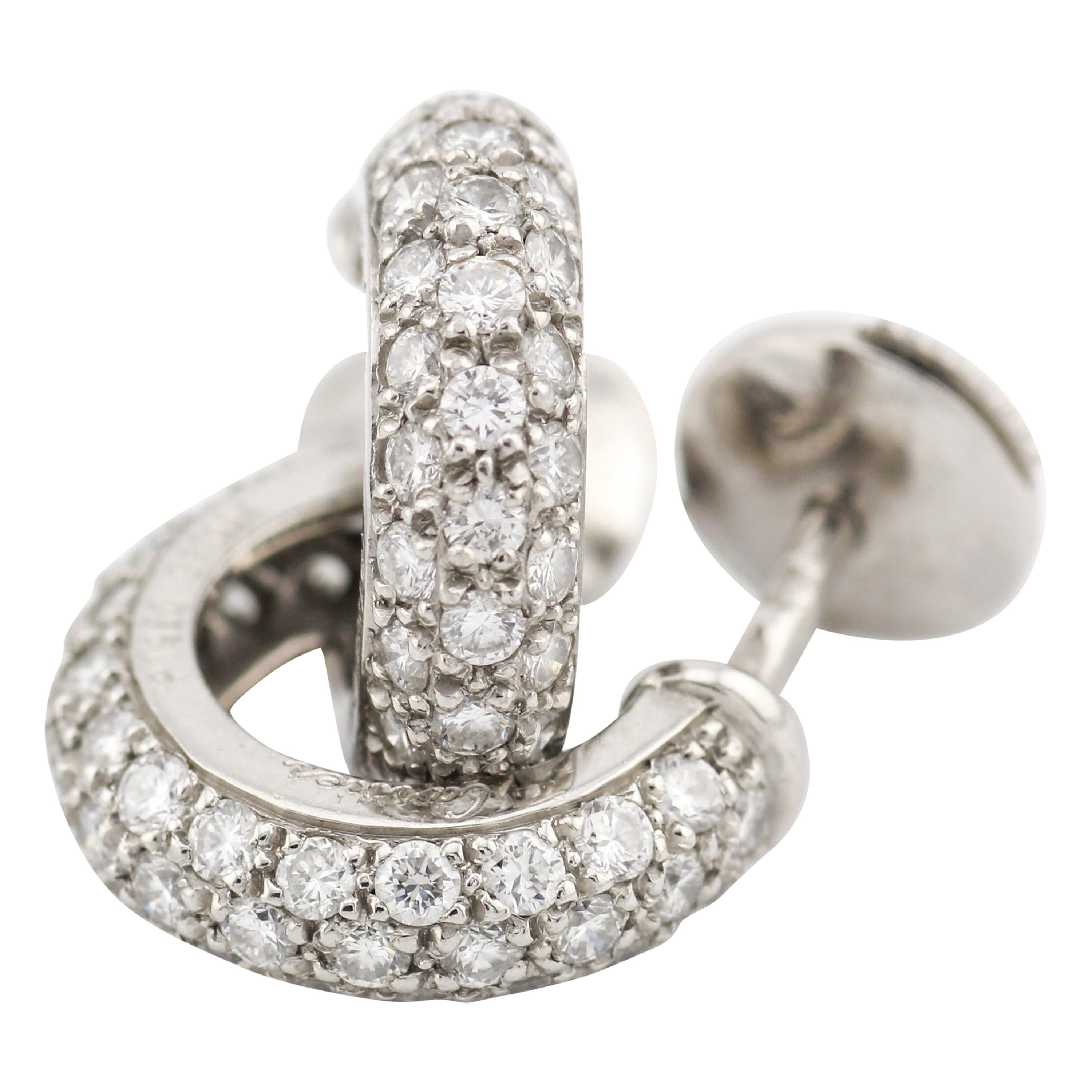 Cartier Mimi Diamond Platinum Hoop Earrings