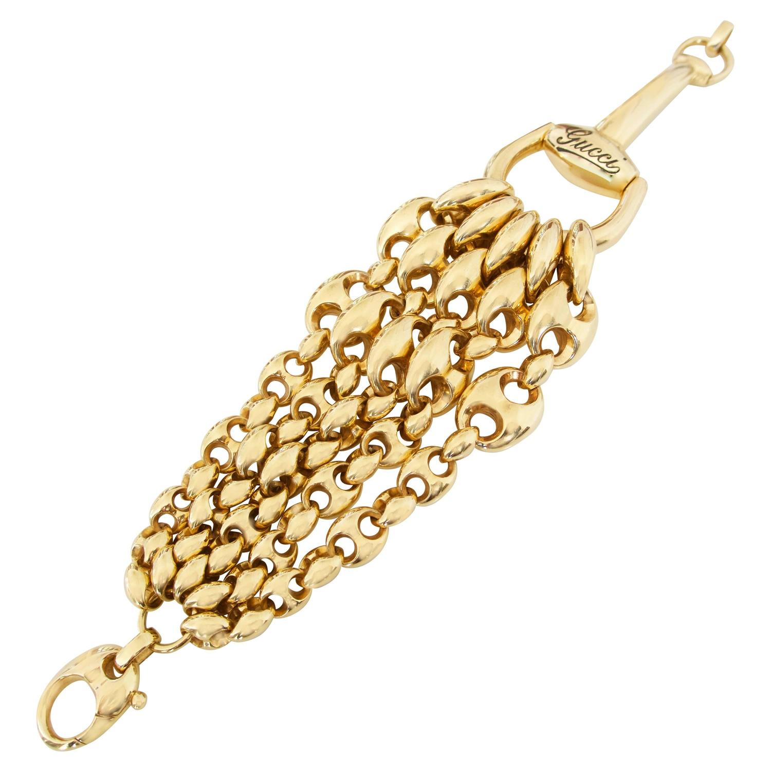Gucci Marina Link Horsebit Gold Bracelet For At 1stdibs