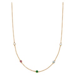 Collana a catena "Dream" in oro giallo con acrostico a più pietre d'ispirazione antica