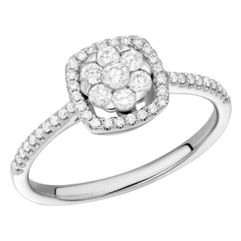 Klassischer Diamant Weiß 14k Gold Ring  für sie im Angebot