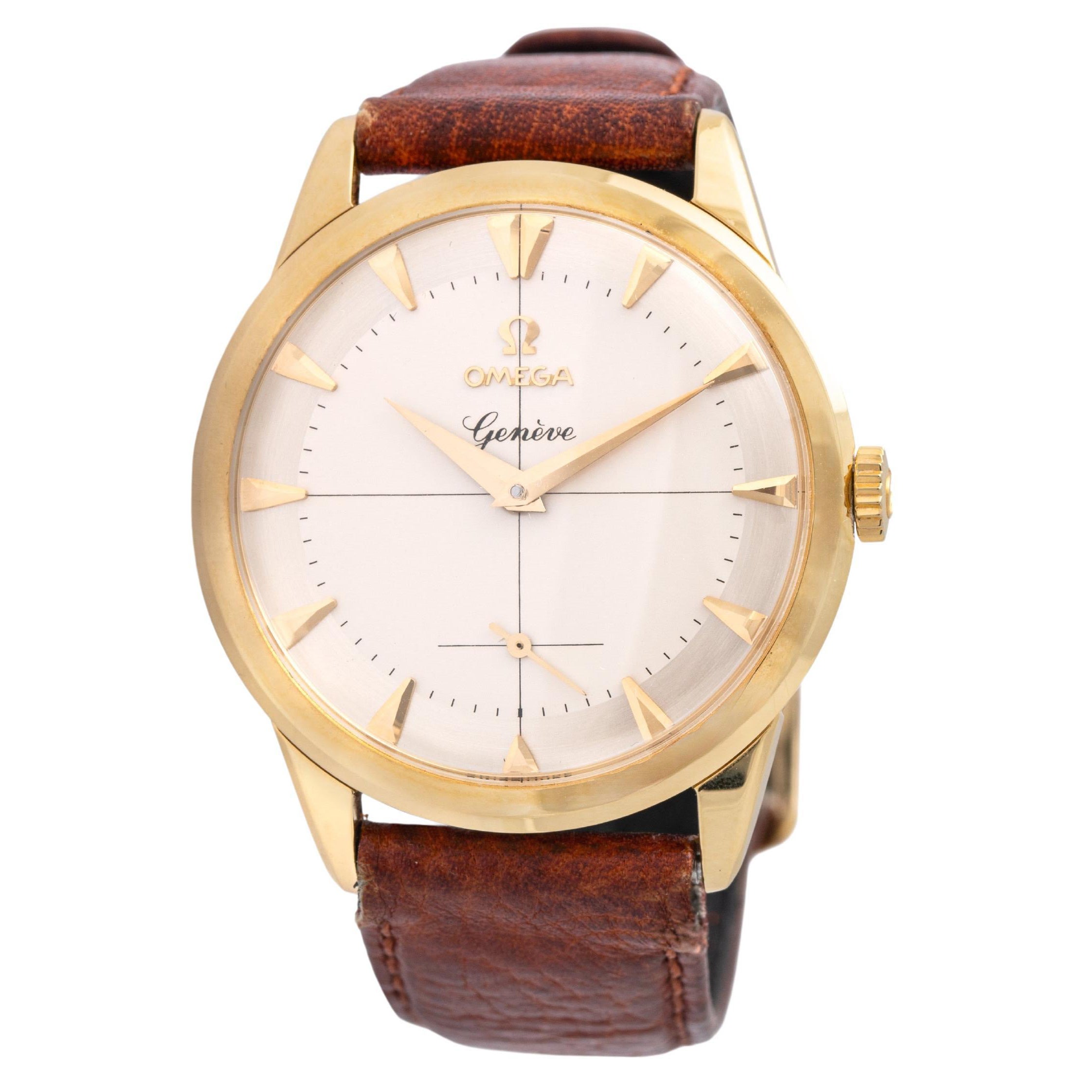 Omega Geneve Gelbgold 18K Armbanduhr 1960er Jahre