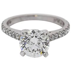 2 Carat Round Diamond Platinum Engagement Ring