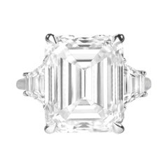 GIA Certified 5 Carat F VS2 Emerald Cut Diamond Platinum Engagement Ring