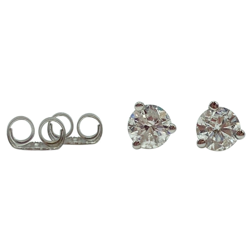 14k Gold-Diamond Stud Earrings Approx. .47 Carat T.W. 0.6g For Sale