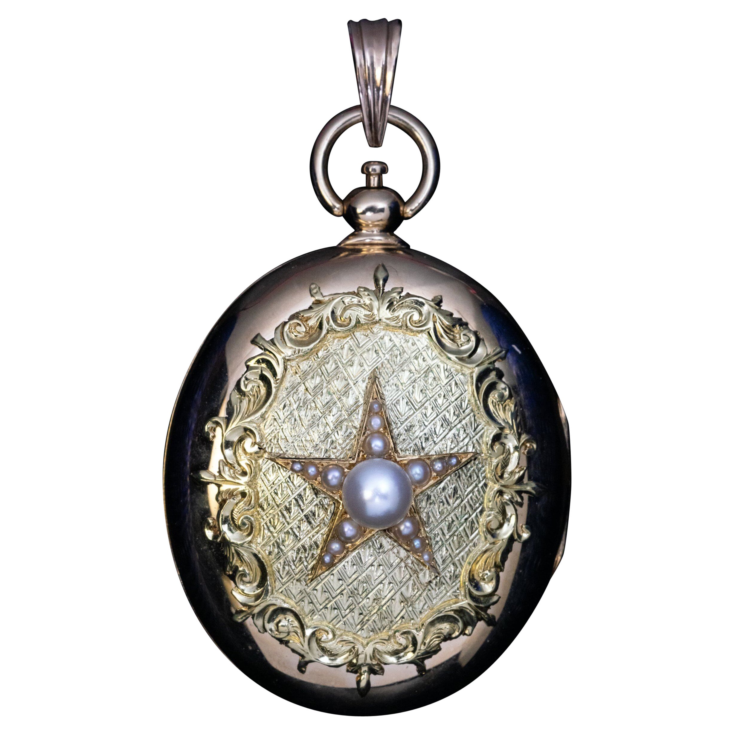 Antique 19th Century Star Locket Pendant