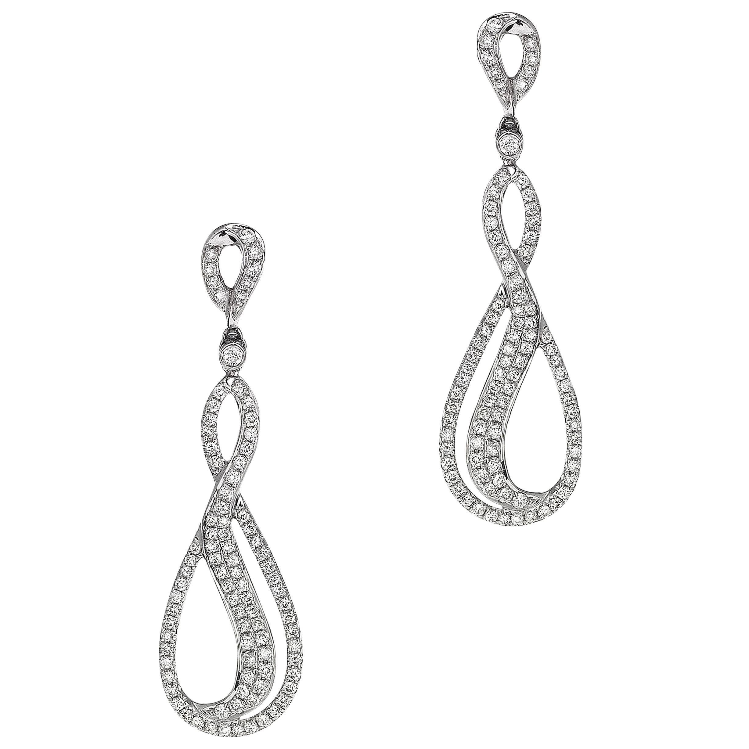 Diamond Gold Dangle Earrings