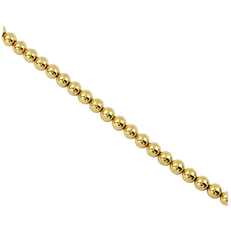 Tiffany Gold Bead Necklace For Sale at 