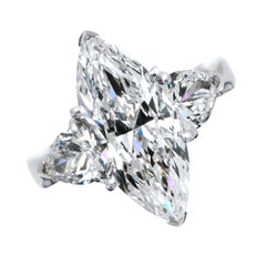 Beauvince Rumi Bague de fiançailles à 3 pierres (5,54 ct Marquise IVS1 diamant GIA)