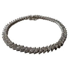 7.18 Carat Marquise-Cut Diamond Tennis Bracelet 