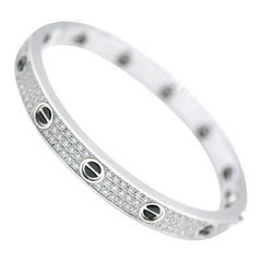 Cartier Love Pave Diamond Ceramic Bracelet in 18K White Gold