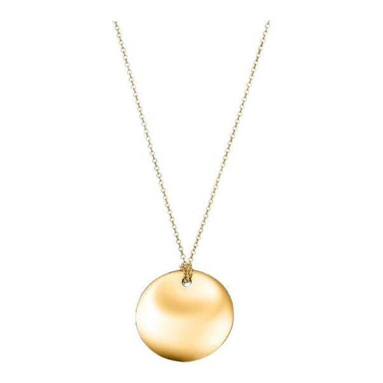 TIFFANY & Co. Elsa Peretti 18K Gold 24mm Round Pendant Necklace For Sale