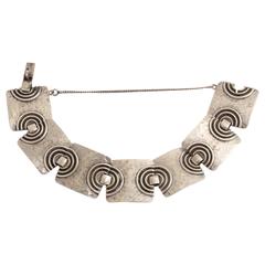 Fernand Grange French Art Deco Sterling Silver Bracelet 11