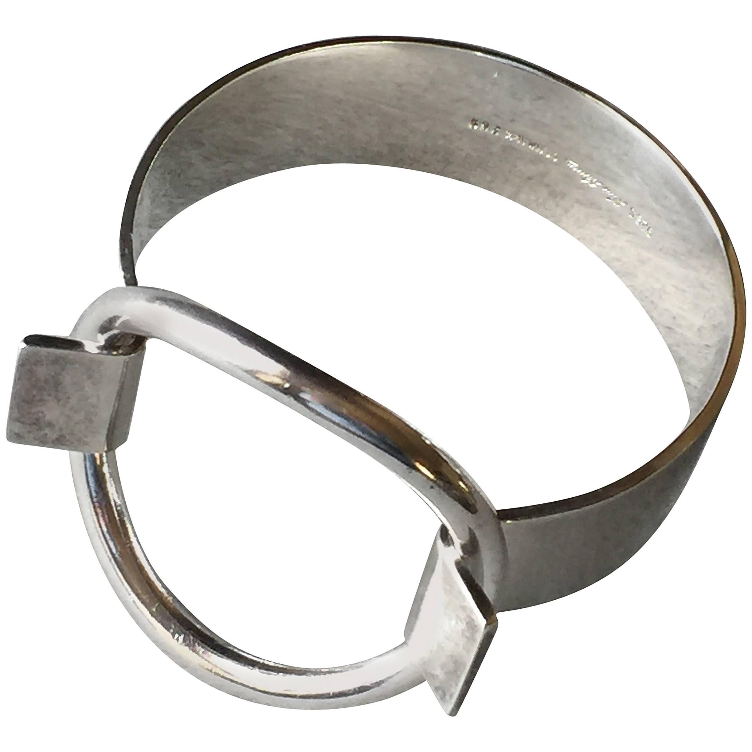 Hans Hansen Sterling Silver Ring Bracelet by Bent Gabrielsen