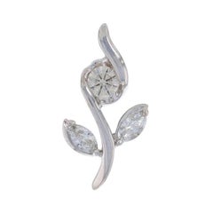 Sirena Collection Diamant-Blumen-Anhänger - Weißgold 14k Rund Brilliant 1/4ctw
