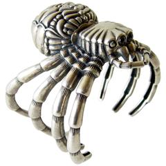 Sterling Silber Hämatit Tarantula Manschettenknopf Armband