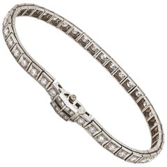 Tennis Bracelet Art Deco Style Platinum and Diamond 2.04 Carat