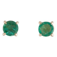 14K Emerald Stud Earrings - Elegant Gemstone Jewelry, Timeless Classic Style