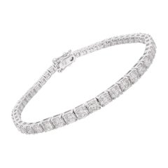 7.82ct SI Clarity HI Color Diamond Tennis Bracelet 14 Karat White Gold Jewelry