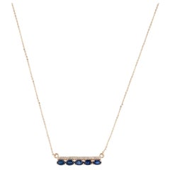 14K 1,60ctw Saphir & Diamant-Anhänger-Halskette: Exquisite Luxusschmuck