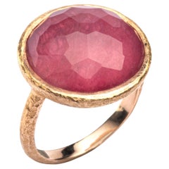 Alex Jona Quartz Rubelite 18 Karat Rose Gold Ring