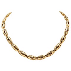 Vintage Cartier 18k Yellow Gold Double C Link Necklace