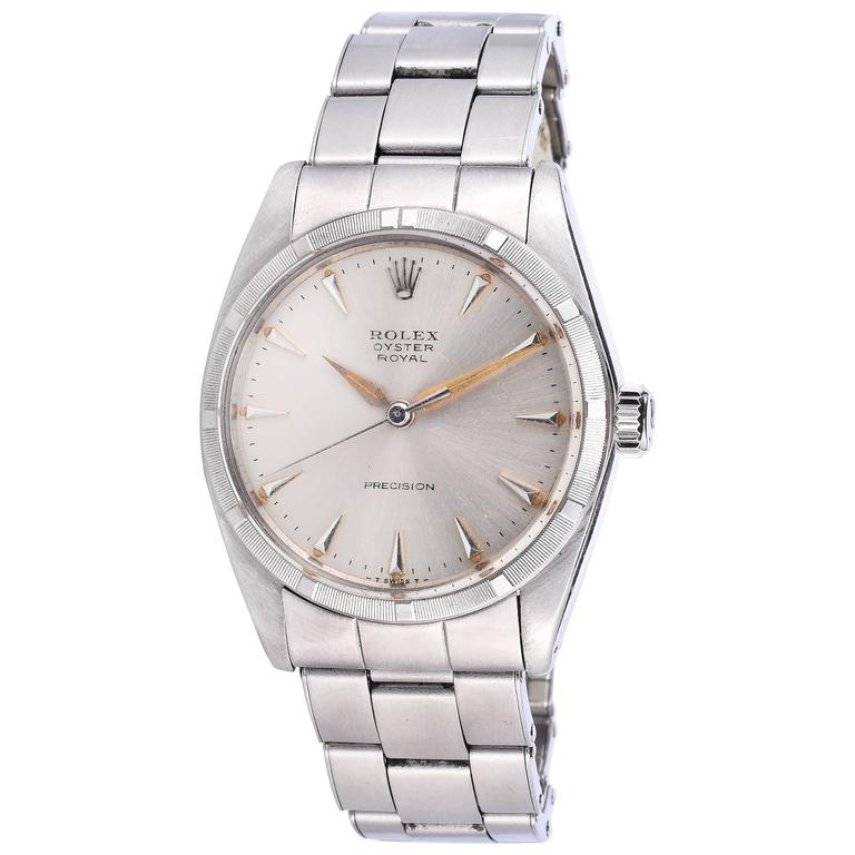 Vintage Rolex Oyster Royal Precision Stainless Steel Watch at 1stDibs