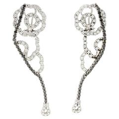 Luise Black & White Diamond White Gold Earrings