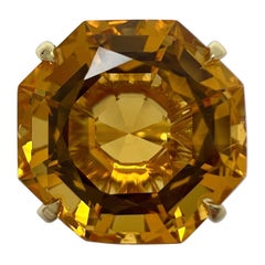 Rare Tiffany & Co. Bague fantaisie en or jaune 18 carats avec citrine orange scintillante