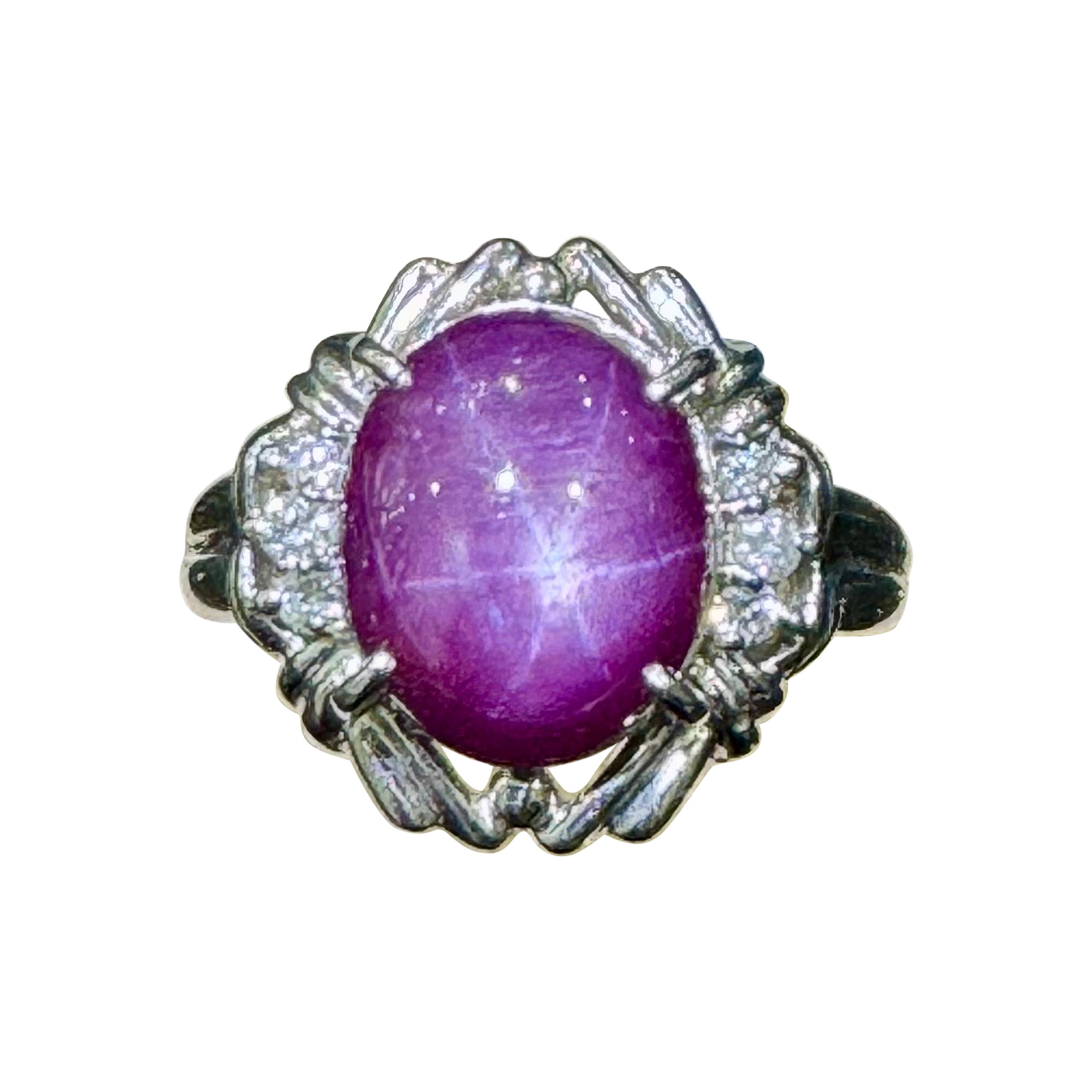 Star Ruby ring In Platinum For Sale