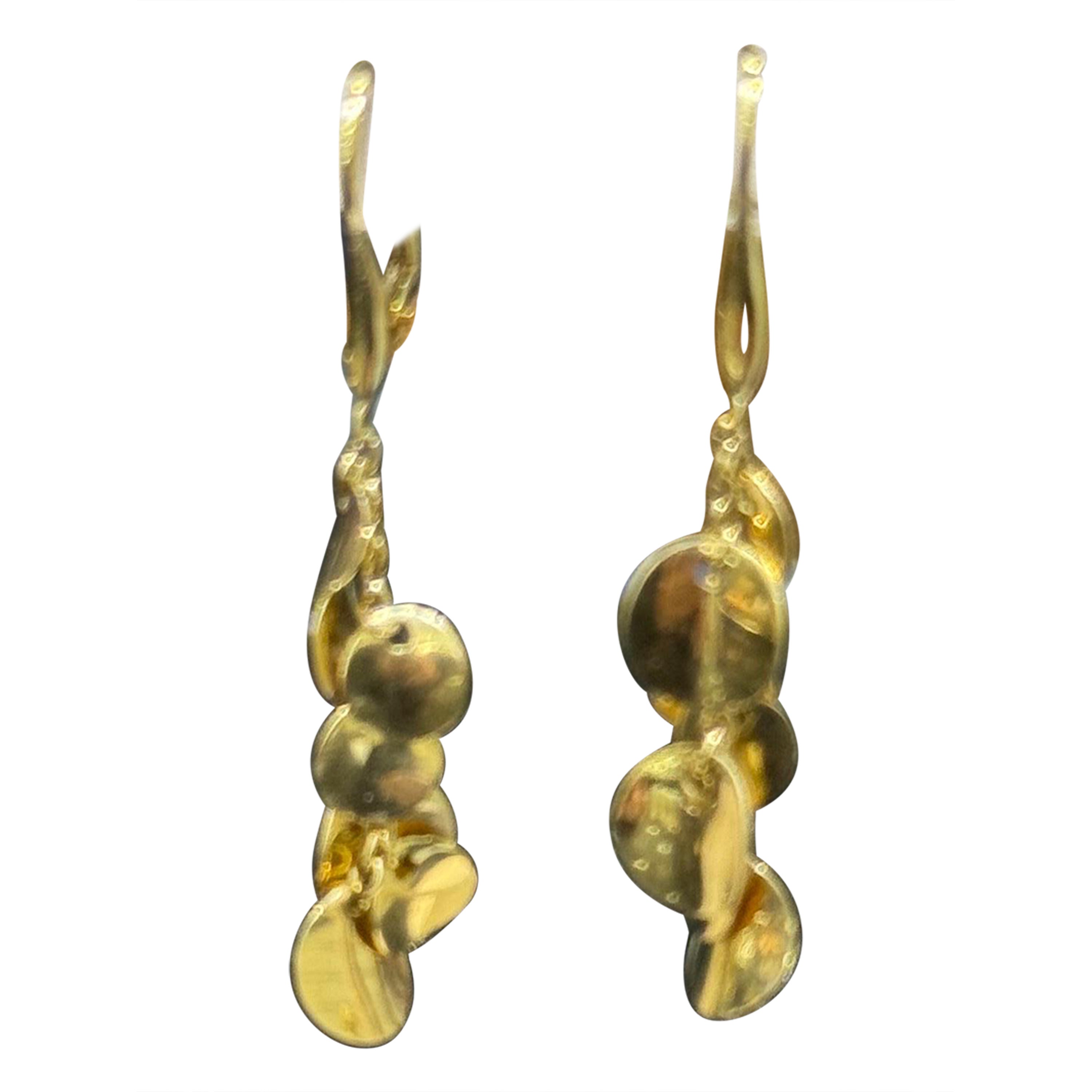 14k Drop Earrings  For Sale