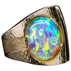 Retro Coober Pedy Opal Ring by Manfred Lorenz Circa 1970-1980s