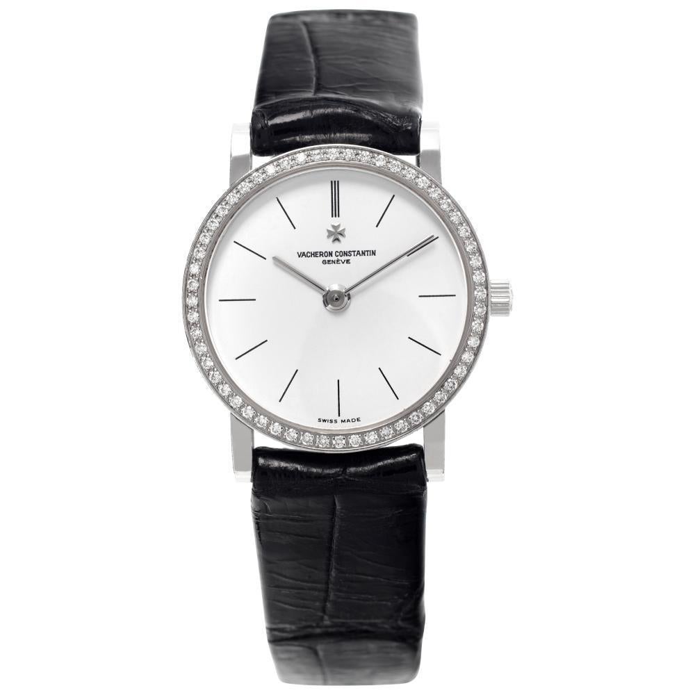 Vacheron Constantin White Gold Traditionnelle 25093 w/ a White dial Quartz watch For Sale