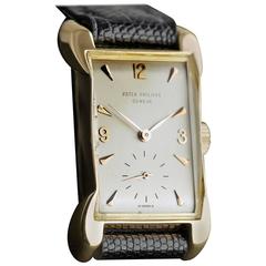  Patek Philippe Rose Gold Shaped Manual Wind Wristwatch c1950