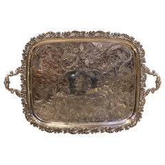 32" Antique Early 19th Century, George III Old Sheffield Silverplate Tray